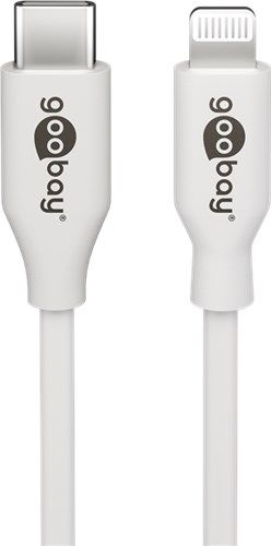 Goobay 39444 Lightning USB-C™ Lade- und Synchronisationskabel, 0,5 m, weiß VPE Retail Polybag Mindestbestellmenge 1
