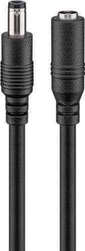 Goobay 71402 DC-Verlängerungskabel (5,5x2,5mm) 10 m, Schwarz Kabellänge: 10 m