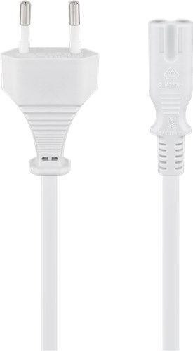 Goobay 96035 Anschlusskabel mit Eurostecker, 1,8 m, weiß, (2*0,75 mm²) VPE Retail Polybag Mindestbestellmenge 1