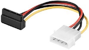 Goobay 93030 PC-Stromkabel/Stromadapter, 5.25-Stecker zu SATA 90° Kabellänge: 0.13 m