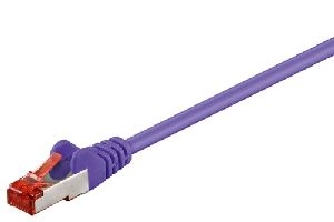Goobay 95530 CAT 6 Patchkabel, S/FTP (PiMF), lila VPE Cable Tag Mindestbestellmenge 1