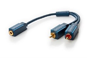 Clicktronic 70493 3,5-mm-AUX-auf-Cinch-Adapterkabel, stereo Kabellänge: 0.1 m