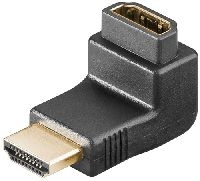 Goobay 68782 HDMI™-Winkeladapter, vergoldet, HDMI™-Buchse (Typ A), Schwarz - HDMI™-Buchse (Typ A) >