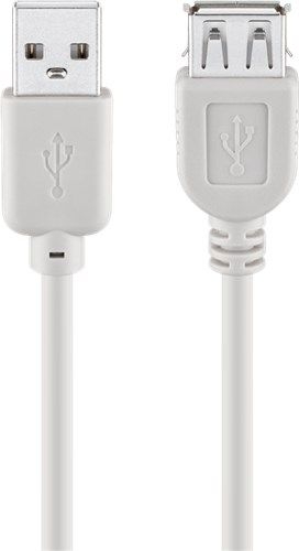 Goobay 50962 USB-A-Verlängerung, 5 m, grau VPE Cable Tag Mindestbestellmenge 1