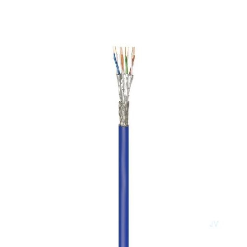 Goobay 91895 CAT 7A Netzwerkkabel, S/FTP (PiMF), blau VPE wooden drum Mindestbestellmenge 1