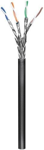 Goobay 77624 CAT 6A Outdoor Netzwerkkabel, S/FTP (PiMF), schwarz, 100 m VPE Cable ring-coil Mindestbestellmenge 1
