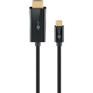 Goobay 75696 USB-C™-auf-HDMI™-Kabel, 1 m, schwarz VPE Retail Box Mindestbestellmenge 1