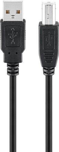 Goobay 68900 USB-A-auf-USB-B-Kabel, 1,8 m, schwarz VPE Bulk Mindestbestellmenge 1