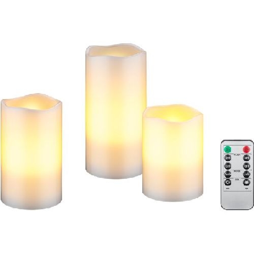 Goobay 74368 3er-Set LED-Echtwachskerzen, weiß VPE Retail Box Mindestbestellmenge 1