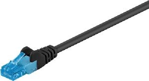 Goobay 55416 CAT 6A Patchkabel, U/UTP, schwarz Kabellänge: 50 m