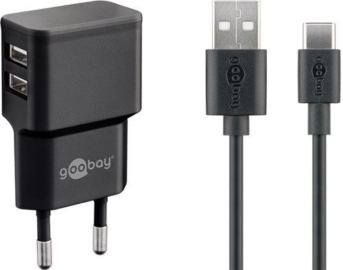 Goobay 44986 USB-C™-Dual-Ladeset (12 W) VPE Retail Polybag Mindestbestellmenge 1