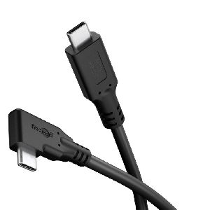 Goobay 79421 USB-C™-Kabel 90°, 1 m, schwarz VPE Cable Tag Mindestbestellmenge 1