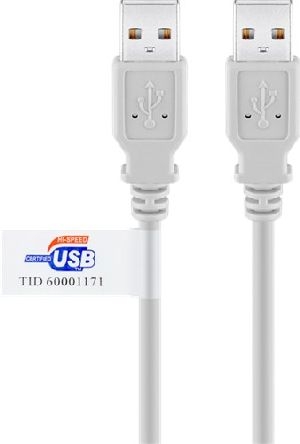 Goobay 50796 USB-A-Kabel, zertifiziert, 2 m, grau VPE Bulk Mindestbestellmenge 1