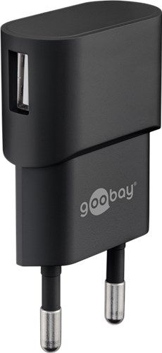 Goobay 44947 USB-A Ladegerät (5 W) schwarz Farbversion: Schwarz VPE Retail Polybag Mindestbestellmenge 1