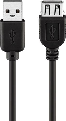 Goobay 68622 USB 2.0 Hi-Speed-Verlängerungskabel, schwarz Kabellänge: 0.3 m VPE Cable Tag Mindestbestellmenge 1