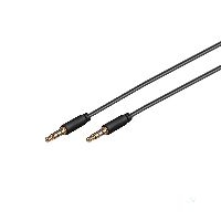 Goobay 63826 Audio Verbindungskabel AUX, 3,5 mm stereo 4-pol., slim, CU, 1 m, Schwarz - Klinke 3,5 mm Stecker (4-Pin, stereo) > Klinke 3,5 mm Stecker (4-Pin, stereo)