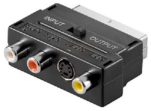 Goobay 50123 Scart zu Composite Audio Video und S-Video Adapter, IN/OUT Anschluss, Typ: Scart-Stecke