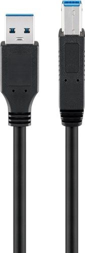 Goobay 95722 USB-A-auf-USB-B-Kabel, 0,5 m, schwarz VPE Bulk Mindestbestellmenge 1