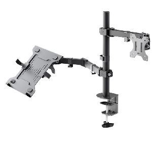 Goobay 70815 Monitorhalterung mit Laptop-Arm Flex, schwarz
