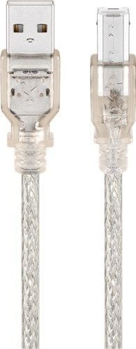 Goobay 68972 USB-A-auf-USB-B-Kabel, 1,8 m, transparent VPE Cable Tag Mindestbestellmenge 1