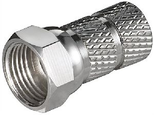 Goobay 51863 Aufdreh-F-Stecker 6,5 mm Anschluss, Gehäusematerial: Kupfer