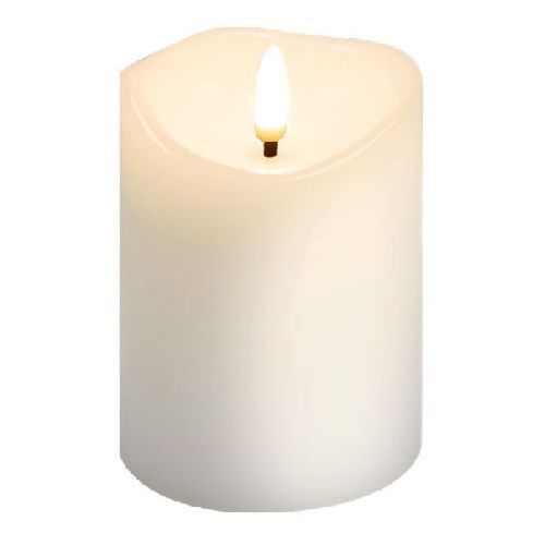 Goobay 77774 LED-Echtwachskerze, weiß, 7,5 x 10 cm VPE Retail Box Mindestbestellmenge 1