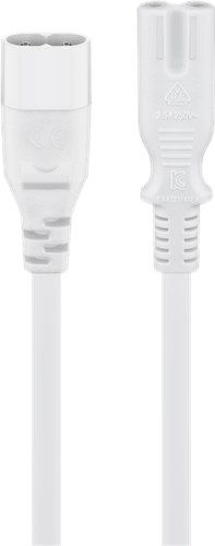 Goobay 97200 Verlängerungskabel C7/C8, 2 m, Weiß Farbversion: Weiß