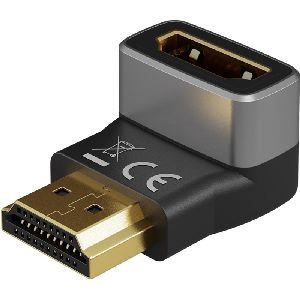 Goobay 72011 HDMI™-Winkeladapter 270° vertikal, 8K @ 60 Hz, vergoldet