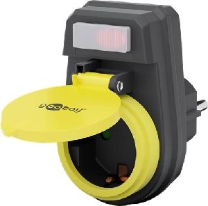 Goobay 41266 Steckdosenadapter mit Schalter, spritzwassergeschützt :