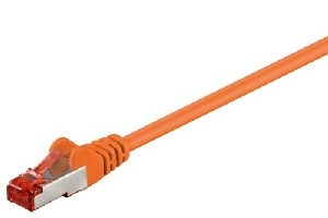 Goobay 93468 CAT 6 Patchkabel, S/FTP (PiMF), orange Kabellänge: 1 m