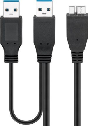 Goobay 95746 USB 3.0-Dual-Power-SuperSpeed-Kabel, Schwarz