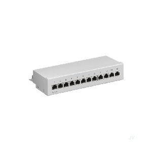 Goobay 69306 CAT 6 Mini/Desktop Patch Panel, 12 Port, (1 HE) Farbversion: Grau