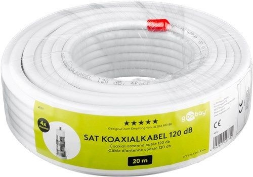 Goobay 49761 120 dB SAT-Koaxialkabel, 4x geschirmt VPE Cable ring-coil Mindestbestellmenge 1