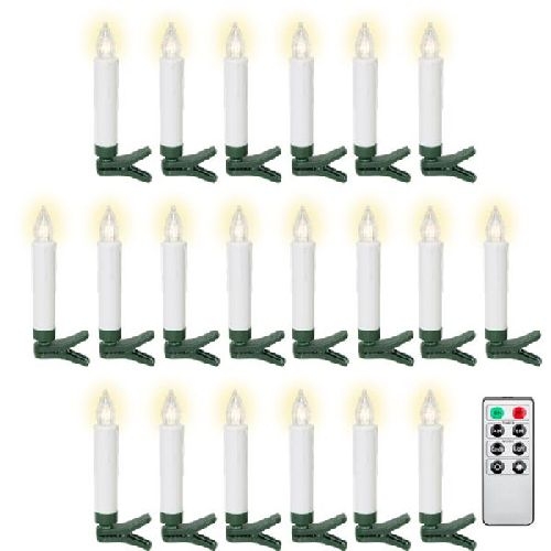 Goobay 77754 20 kabellose LED-Weihnachtsbaumkerzen VPE Retail Box Mindestbestellmenge 1