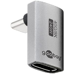 Goobay 74442 USB-C™-Adapter vertikal 90° lang, USB4™ VPE Retail Polybag Mindestbestellmenge 1