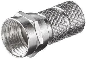 Goobay 51853 Aufdreh-F-Stecker 6,5 mm Anschluss, Gehäusematerial: Zink