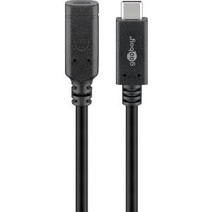 Goobay 61038 USB-C™-Verlängerung, 1 m, schwarz VPE Bulk Mindestbestellmenge 1
