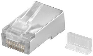 Goobay 68079 RJ45-Stecker, CAT 5e STP geschirmt Farbversion: Transparent