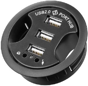 Goobay 93894 3-Port USB-Einbau-Hub mit 2x 3,5-mm-Audio-Anschlüssen VPE Retail Box Mindestbestellmenge 1