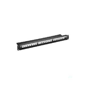 Goobay 95743 19 Zoll (48,3 cm) Keystone-Patchpanel (STP), unbestückt (1 HE), mit Erdungskabel VPE Brown Box with Label Mindestbestellmenge 1