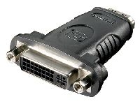 Goobay\60752\HDMI™/DVI-I-Adapter, vernickelt, HDMI™-Buchse (Typ A), Schwarz - HDMI™-Buchse (Typ A) >