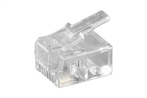 Goobay 50250 RJ11-Westernstecker für Flachkabel, 4 polig VPE Bulk Mindestbestellmenge 10