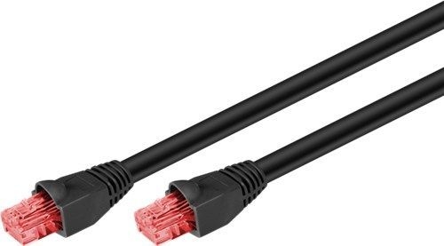 Goobay 55439 CAT 6A Outdoor-Patchkabel, U/UTP, schwarz VPE Bulk Mindestbestellmenge 1