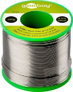 Goobay 51123 Profi-Lötzinn bleifrei, ø 1,0 mm, 250 g VPE Bulk Mindestbestellmenge 1