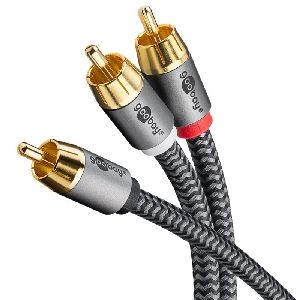 Goobay 65300 Cinch Y-Kabel, 2 m VPE Retail Polybag Mindestbestellmenge 1