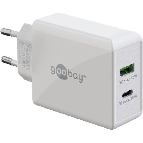 Goobay 61674 USB-C™ PD Dual-Schnellladegerät (30 W) weiß VPE Retail Polybag Mindestbestellmenge 1