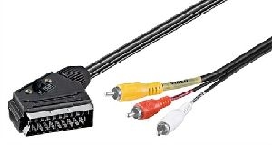 Goobay 50364 Adapterkabel, Scart zu Composite Audio Video, IN/OUT Kabellänge: 2 m VPE Cable Tag Mindestbestellmenge 1