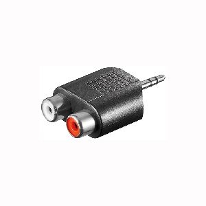 Goobay 11604 Cinch-Adapter, AUX-Klinke 3,5-mm-Stecker zu 2x Stereo-Buchse, Klinke 3,5 mm Stecker (3-