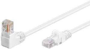 Goobay 94161 CAT 5e Patchkabel 1x 90° gewinkelt, U/UTP, weiß Kabellänge: 0.25 m