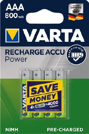 Varta 43461 AAA (Micro)/HR03 (56703) Akku - 800 mAh, 4 Stk. im Blister VPE Retail Blister Mindestbestellmenge 1